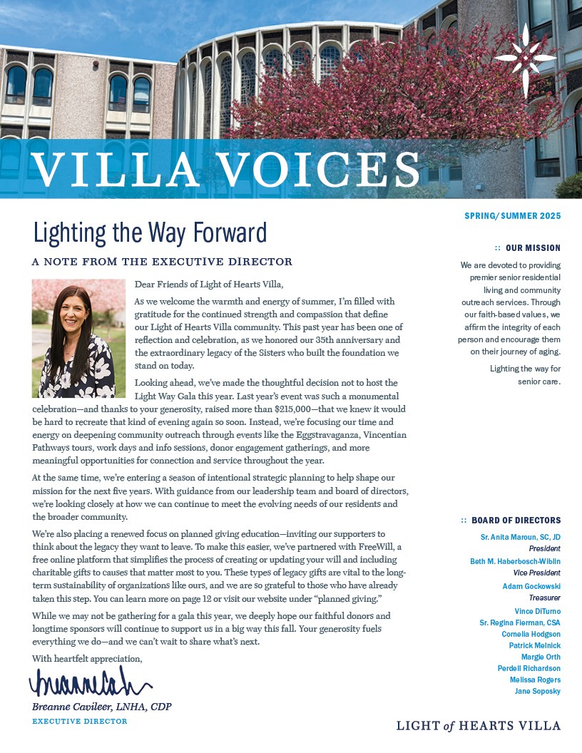 Villa Voices: Light of Hearts Villa continues to light the way for senior care