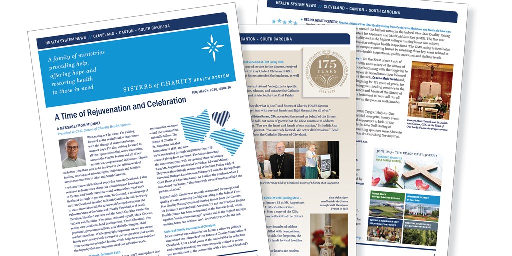 Introducing the new monthly Sisters of Charity Health System newsletter